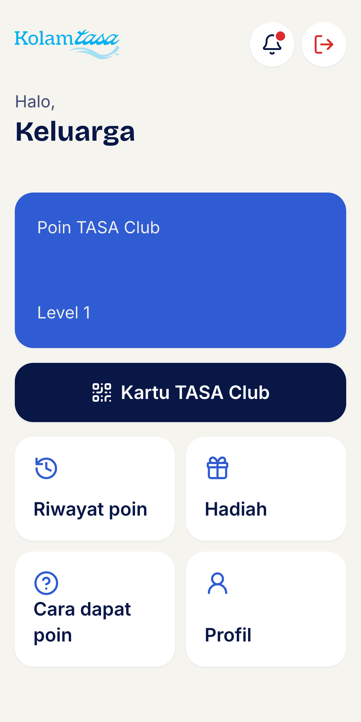 Poin di aplikasi TASA Club
